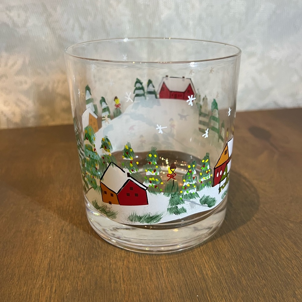 Christmas Winter Scene Glass